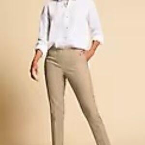 J. Jill Khaki Tan Chinos Flat-Front Tapered Leg Size 12P